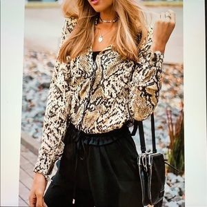 Satin Snakeskin Blouse